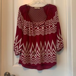 Vanity Red Chevron Blouse